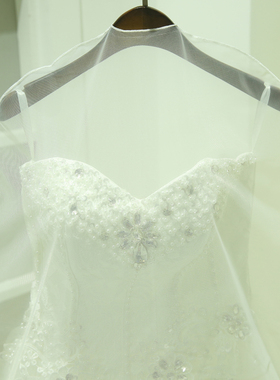 包邮婚纱礼服防尘罩网纱套 加长定制婚纱套透明礼服防尘袋子