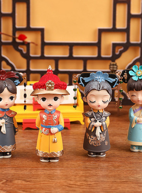 格格系列创意宫廷风树脂盲盒摆件