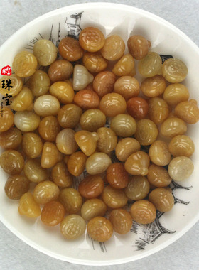 diy纯天然黄龙玉编织手链