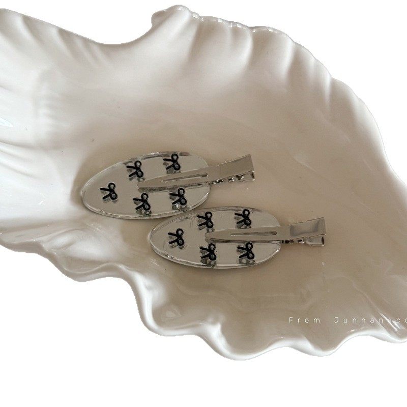 银色少女蝴蝶结发夹加厚复古侧边碎发甜美发卡气质简约发饰设计感,淘宝优惠券,粉丝福利购,淘宝优惠卷