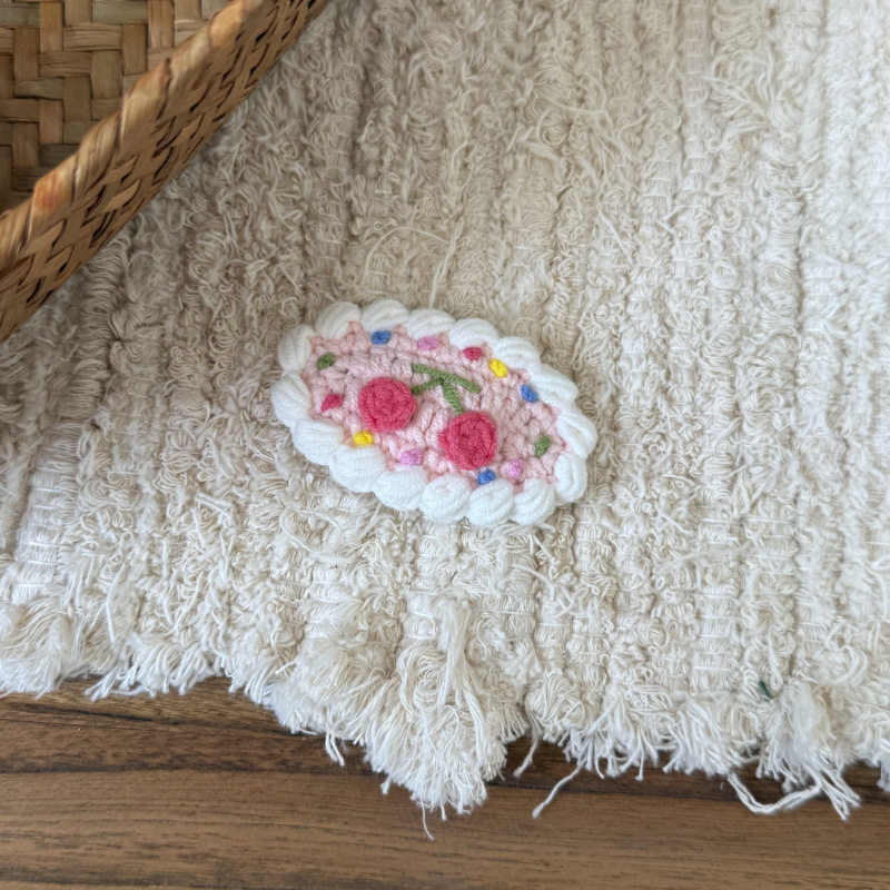 复古手工蛋糕系列毛线发夹边夹侧边圣诞发卡前额碎发夹子,淘宝优惠券,粉丝福利购,淘宝优惠卷