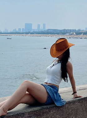 太阳舞蹈姑娘帽子西部牛仔帽休闲旅游摄影遮阳帽藏族舞帽骑士帽子