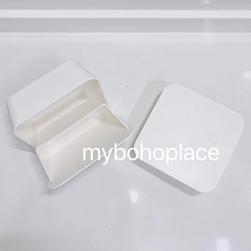 mybohoplace免钉墙上置物架翻盖收纳盒化妆棉小物收纳盒 - 图1