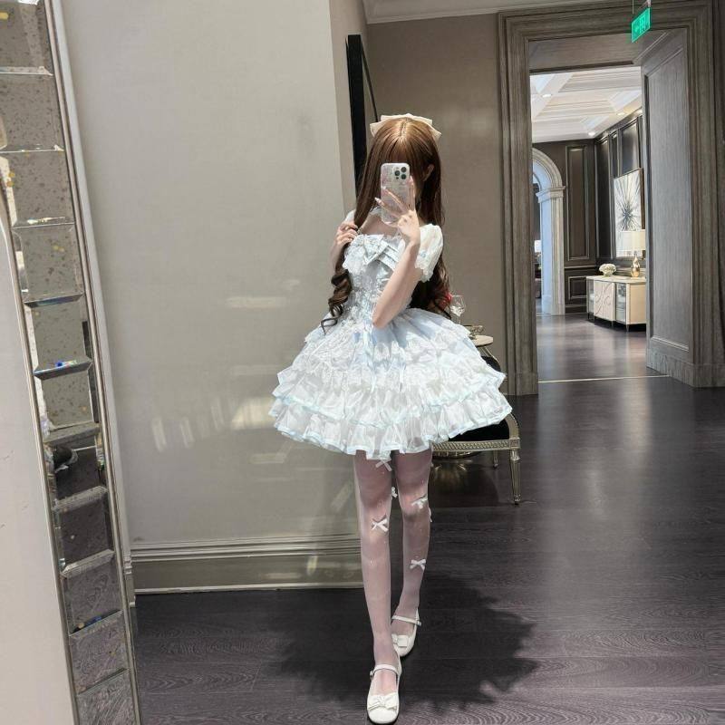 冰雪舞曲Lolita夏季短袖连衣裙蛋糕芭蕾短裙温柔千金纯欲约会生日,淘宝优惠券,粉丝福利购,淘宝优惠卷