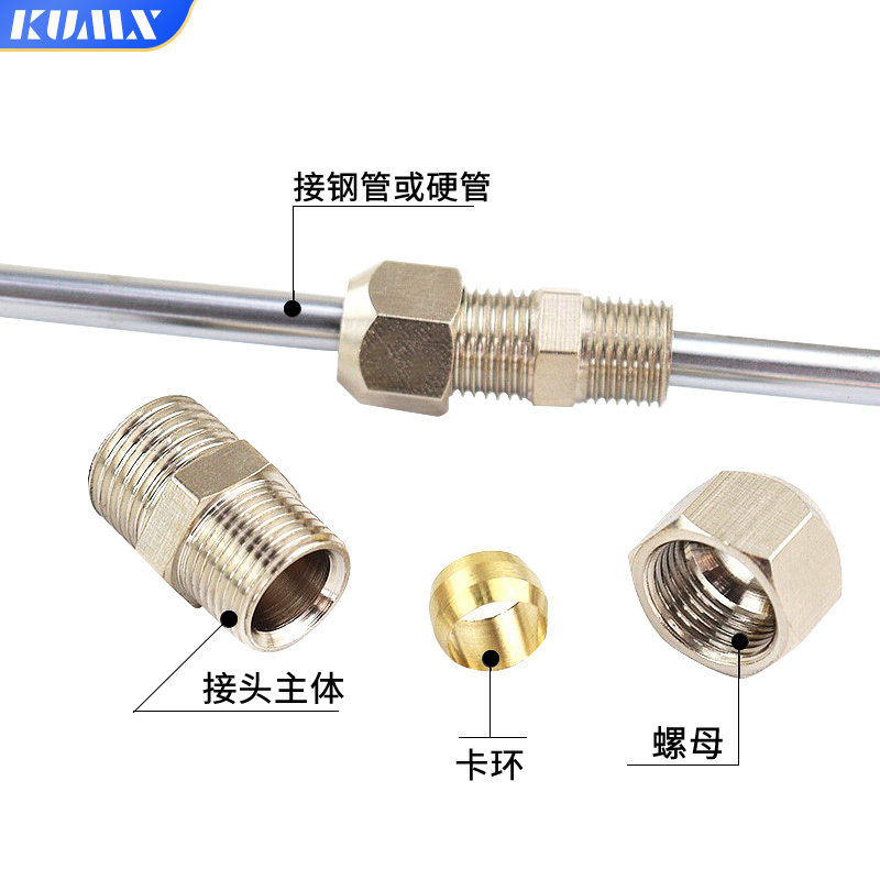 卡套铜管螺纹直通接头油管接头钢管接头 PC6-01 8-02 10-03 12-04,淘宝优惠券,粉丝福利购,淘宝优惠卷