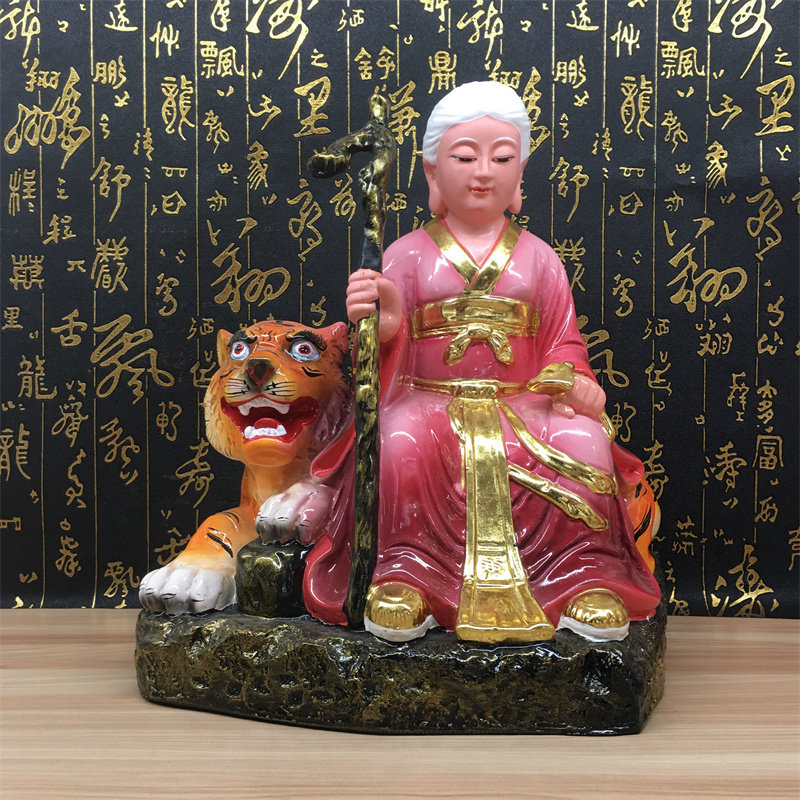 山神神像摆件土地婆土地公招财镇宅风水居家供奉12寸彩绘树脂佛像 必应鸟