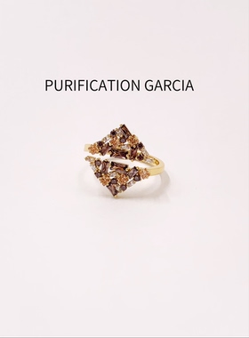 Purification Garcia轻奢时尚镶嵌锆石戒指厚金电镀加保护