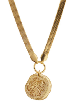 Sandralexandra高质个性时尚田园风柠檬片坠项链18k厚金电镀