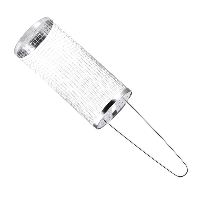 烧烤笼BBQ不锈钢滚动烧烤筒烧烤网烟熏烤肉圆形烤架烤篮,淘宝优惠券,粉丝福利购,淘宝优惠卷