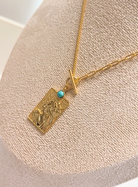 D1477# 通体S925纯银绿松石美松复古精致款女王项链吊坠24*16mm