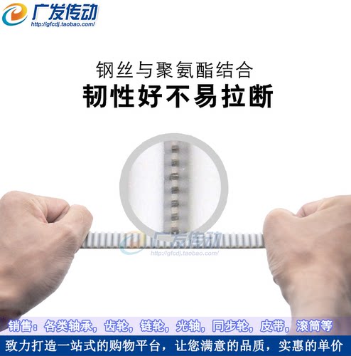 8M聚氨酯PU带钢丝环形接驳同步带 HTD 1144 1152 1160 1168 1176 - 图2