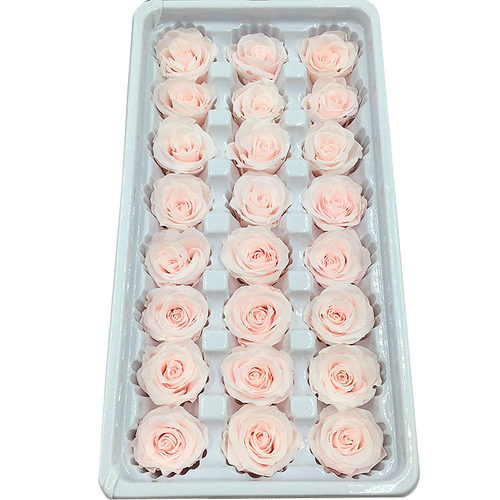 花掌柜A级2-3cm永生花玫瑰diy拼色小花头520七夕网红婚鞋盒玻璃罩 - 图3