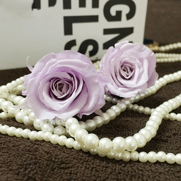 情人节永生花A级3-4cm保鲜白色玫瑰花婚礼告白礼物diy钥匙扣车挂