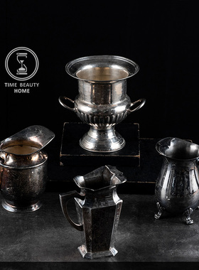 5.22 精 F组 欧式古董复古VINTAGE 镀银香槟展示碗 冰桶 碗器