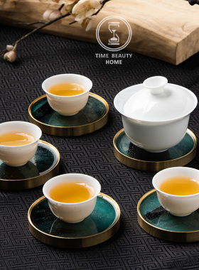 时光美器星空小众工匠杯垫铜制