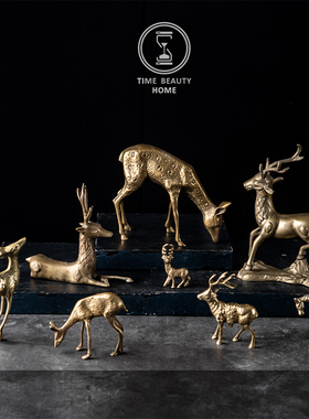 欧美黄铜动物西洋古董家居摆设
