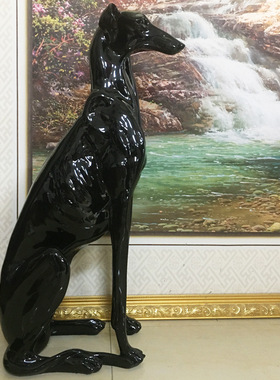 树脂现代风格猎狗落地摆件家居装饰庭院门口动物招财狗乔迁工艺品