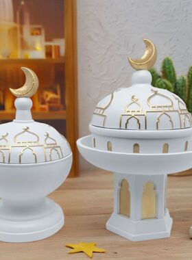 跨境中东风格城堡房子镂空设计树脂桌面装饰品手工雕像摆件工艺品