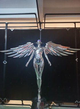 空山基机械姬机器人翅膀雕塑摆件机械风科技风现代夜店酒店夜场