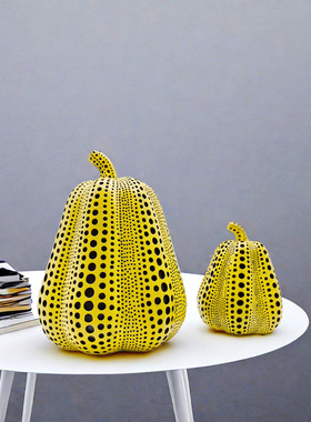 跨境万圣节装饰波点南瓜摆件创意动物酒柜玄关家居桌面树脂工艺品