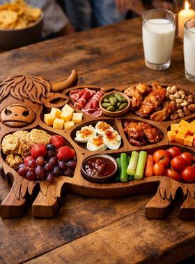 跨境新品 Rabbit Wooden Deli Board 创意复活节兔子木制熟食托盘