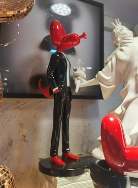 休闲气球单身狗摆件雕塑卡通儿童房潮流网红what同款送礼北欧现代