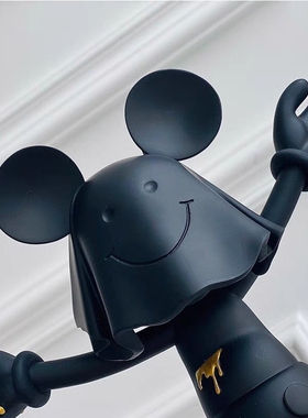 幽灵鬼面米奇摆件潮玩米老鼠手办卡通黑色树脂雕塑桌面模型送礼物