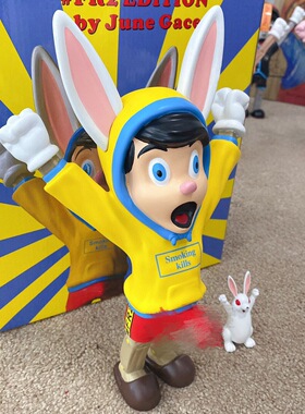 粉色驴耳坐姿匹诺曹潮流睡衣玩偶手办公仔桌面树脂摆件圣诞皮诺