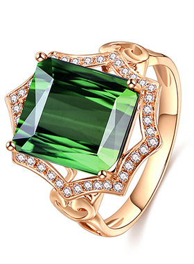 小众设计师款绿钻戒指D001