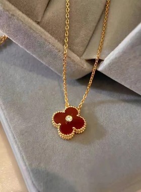 钛钢轻奢小众设计感玫瑰彩金锁骨链情人节礼物H002