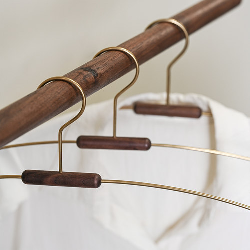 黑胡桃实木质衣架轻奢高级衣撑服装店专用酒店民宿晾衣挂衣服架子 - 图3