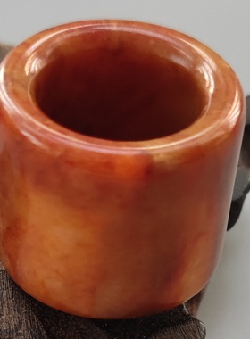 天然男玉石指环岫玉扳指文玩戒指