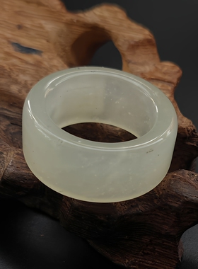 天然珠宝玉石扳指戒指细腻窄薄小