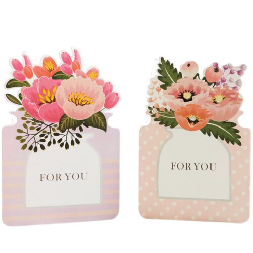 异形贺卡 感谢卡片 创意ins风礼物卡鲜花插卡 祝福花束卡 带信封 - 图3