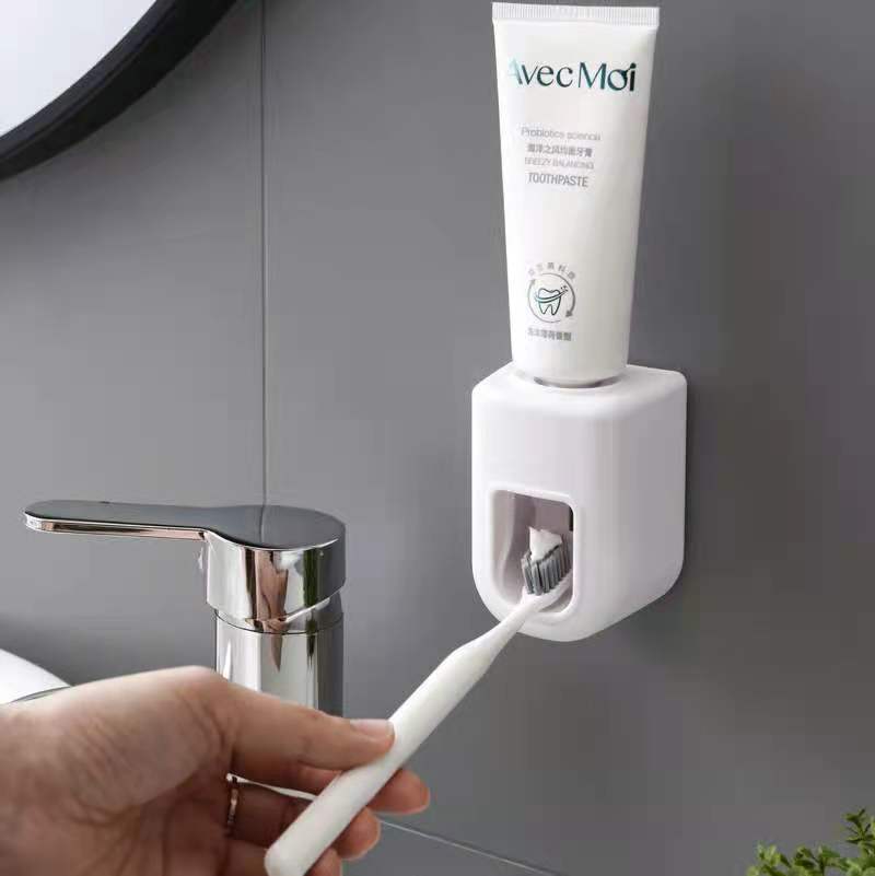 全自动挤牙膏神器套装壁挂式免打孔牙刷置物架按压式出牙膏挤压器