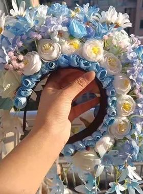 无发箍布汉服簪花发箍簪花