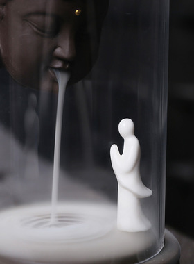 跨境如来问禅防风罩倒流香薰炉 创意紫砂年年有余倒流炉家居摆件