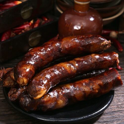 四川香肠系列 正宗川味腊肠纯肉肠 麻辣广味烟熏风干腊味肉类特产 - 图1