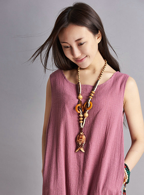 波西米亚风海滩复古毛衣链