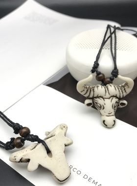 情侣生肖牛复古项链小礼物学生