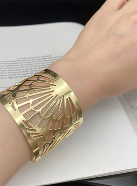 朋克女金色电镀宽简约金色