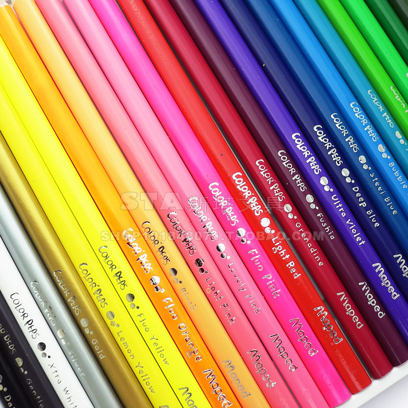 法国MAPED马培德 三角杆彩铅12 18 24 36 48色 绘画彩色铅笔,淘宝优惠券,粉丝福利购,淘宝优惠卷