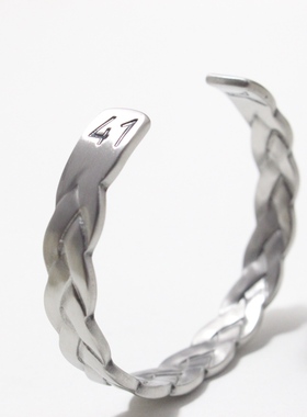 时尚复古钛钢手镯男士简约开口