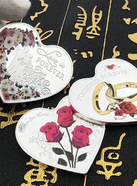心形纪念币婚姻祝福乐美家珍爱