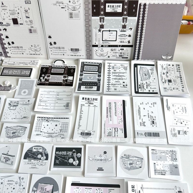 31款制品覆膜INS追星日记极繁文创set封口贴手账打包材料折页贴纸 - 图2