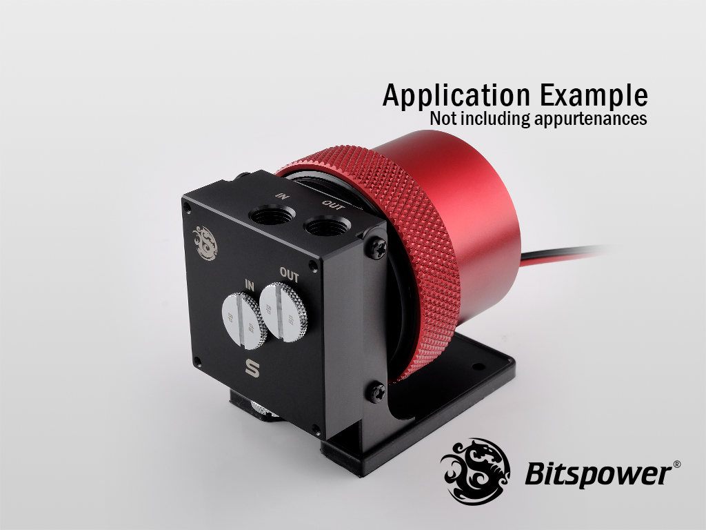 Bitspower D5 黑色改裝上盖+紅色盔甲BP-D5TMPSV2-BKRD - 图0