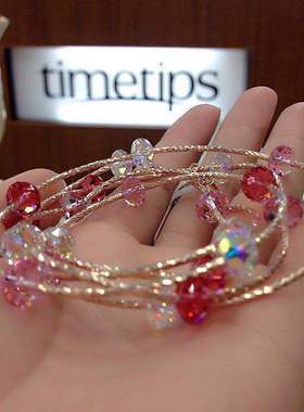 多层甜美风闪亮首饰品水晶手链