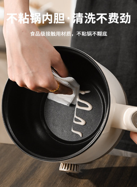 家用电火锅110V美规煮粥煎肉多功能电煮锅宿舍小电锅蒸锅