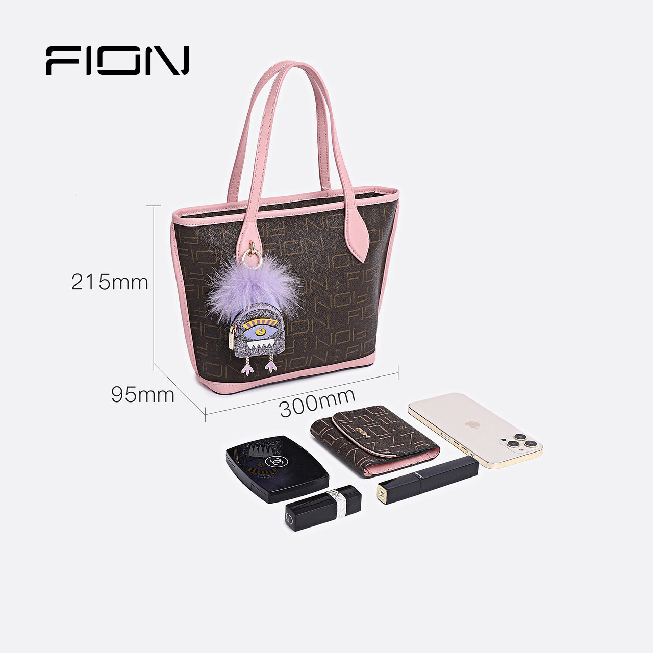 Fion Fion/菲安妮大眼怪托特包2024新款手提女包时尚轻奢感单肩斜挎包_虎窝淘