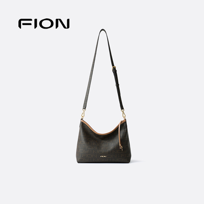 Fion/菲安妮老花托特包新款复古单肩腋下包包女通勤大容量